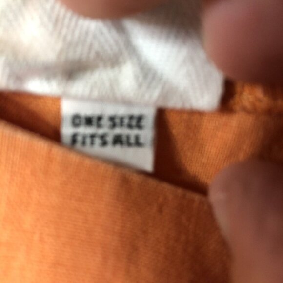 Pla Net Shirt Womens One Size Orange 100% Linen Crop Top Lagenlook  Coastal - Picture 9 of 16